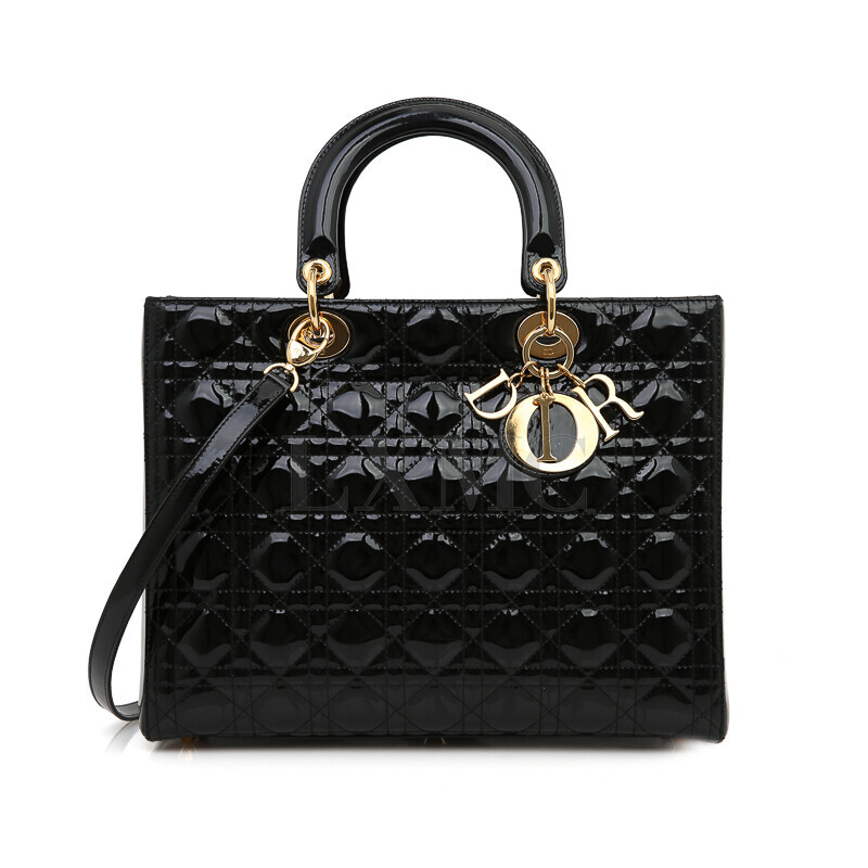 미스코코,디올 레이디 디올 까나쥬 라지 블랙 LADY DIOR