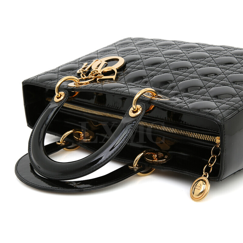 미스코코,디올 레이디 디올 까나쥬 라지 블랙 LADY DIOR