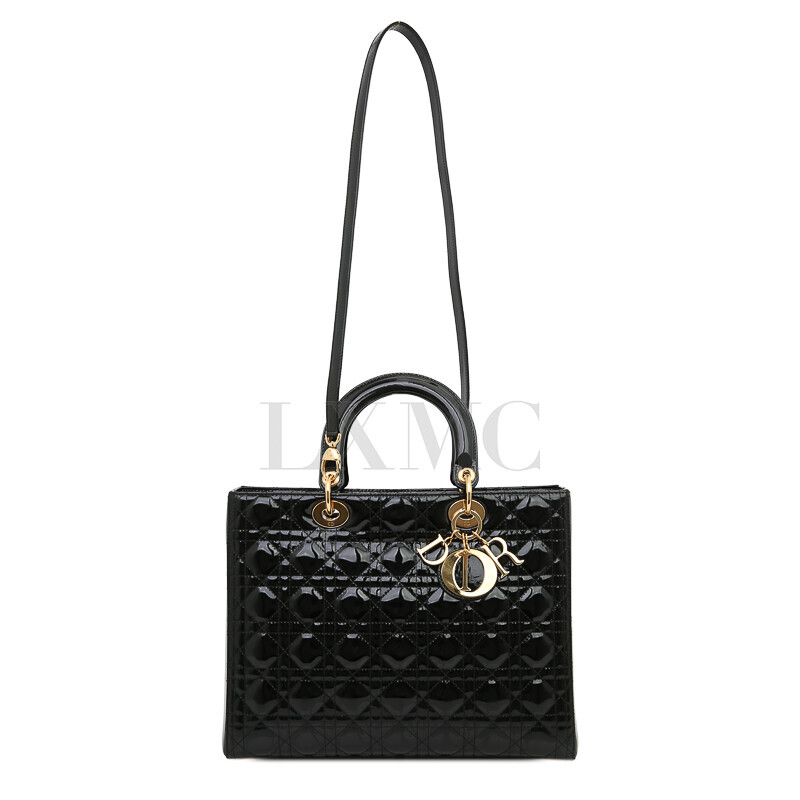 미스코코,디올 레이디 디올 까나쥬 라지 블랙 LADY DIOR
