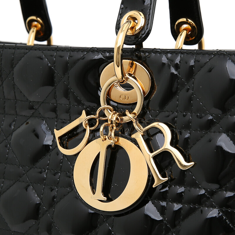미스코코,디올 레이디 디올 까나쥬 라지 블랙 LADY DIOR