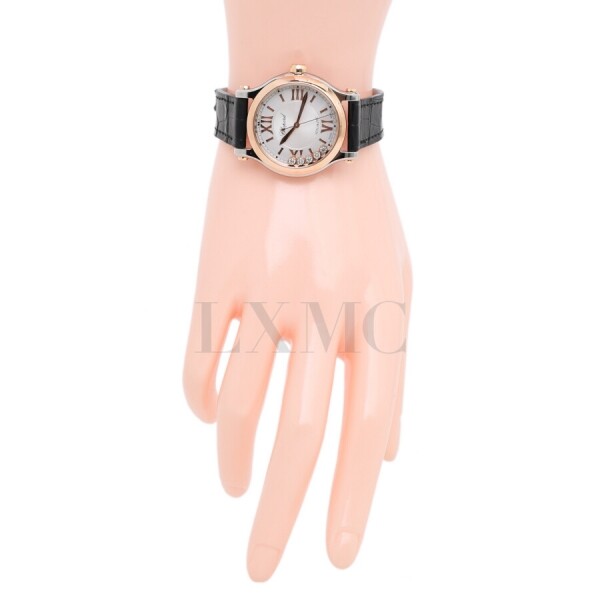 미스코코,쇼파드 해피스포츠 콤비 워치 33MM 로즈골드 무빙 다이아 시계 보증서